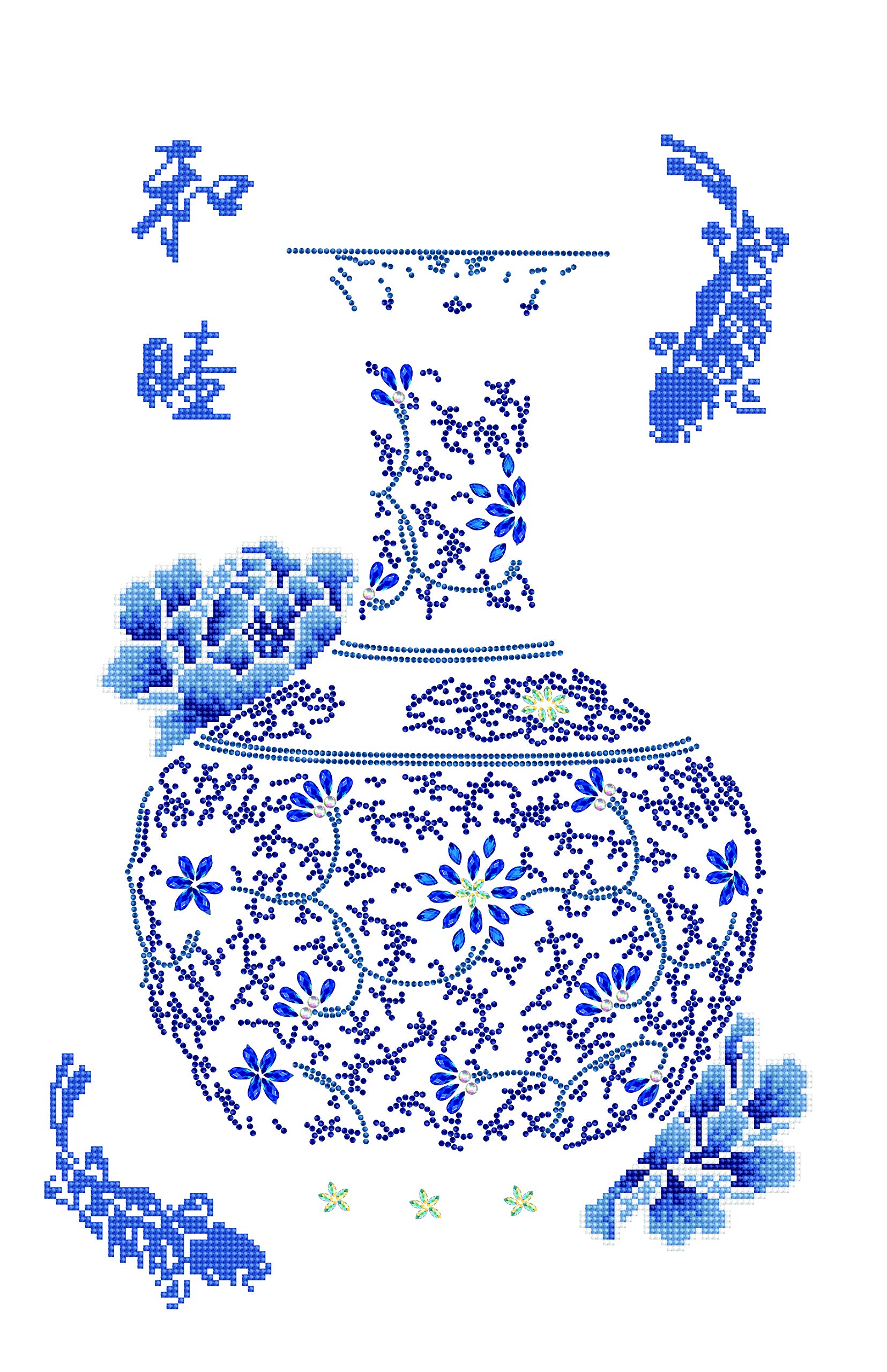 Kit de pintura con puntos de diamante: paz bendición oriental, surtido, 41,4 x 61,2 cm