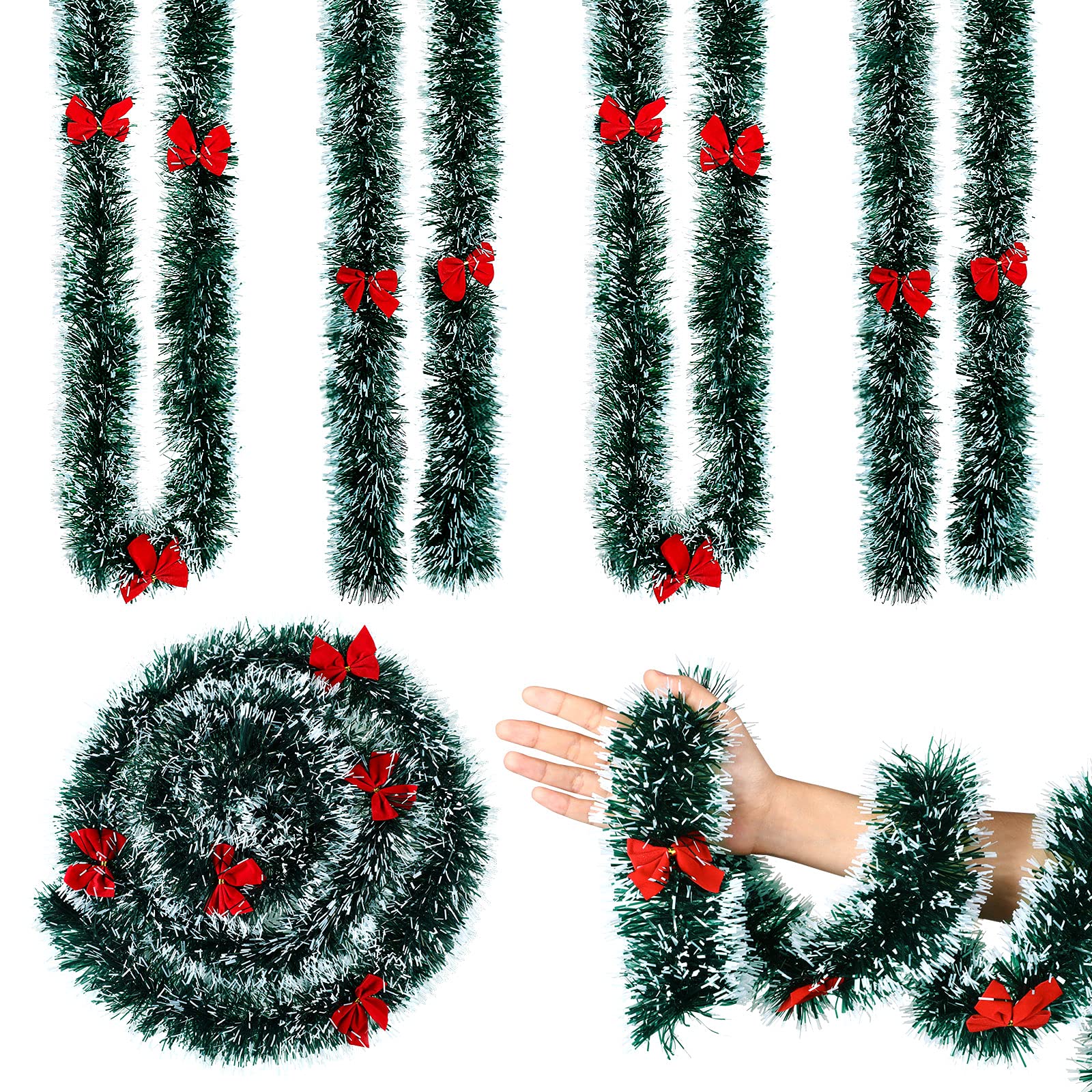 Guirlande de tinsel de Noël pour arbre de vacances sans perte d'épines