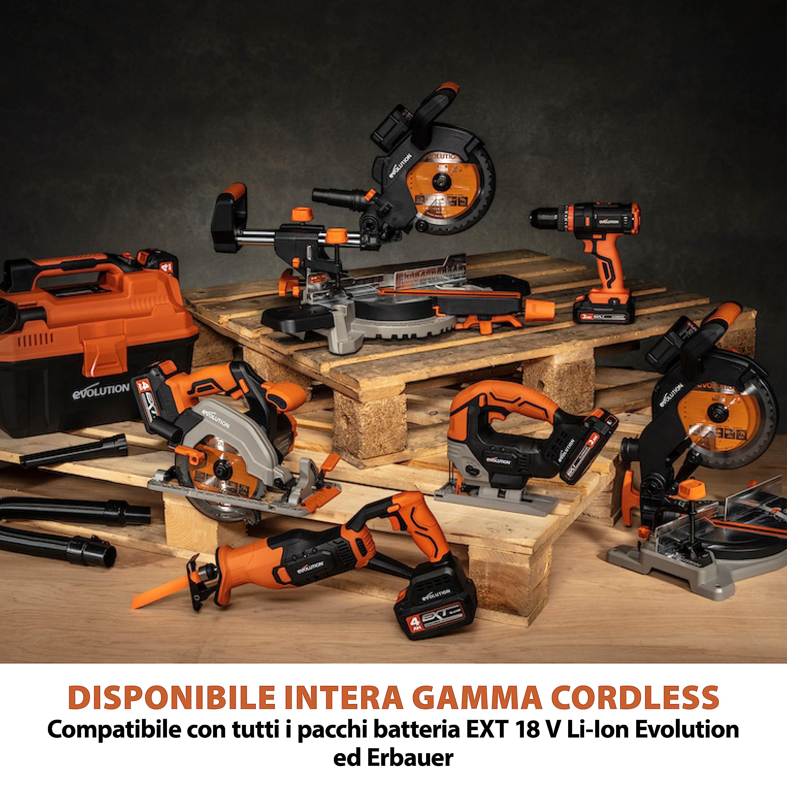 Evolution Power Tools R120MXR-LI (Caricata) - Miscelatore Senza Fili, Portatile, Pagaia Inclusa (Perfetto Per Gesso, Vernice, Malta, Cemento), Batteria E Caricabatteria Inclusa