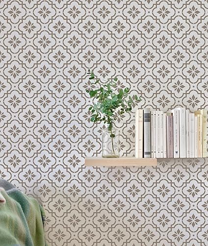 Miniatura 4 de GSS Designs - Plantillas de azulejos reutilizables de 12 x 12 pulgadas, plantillas de pintura cortadas con láser para piso, pared, tela, muebles,