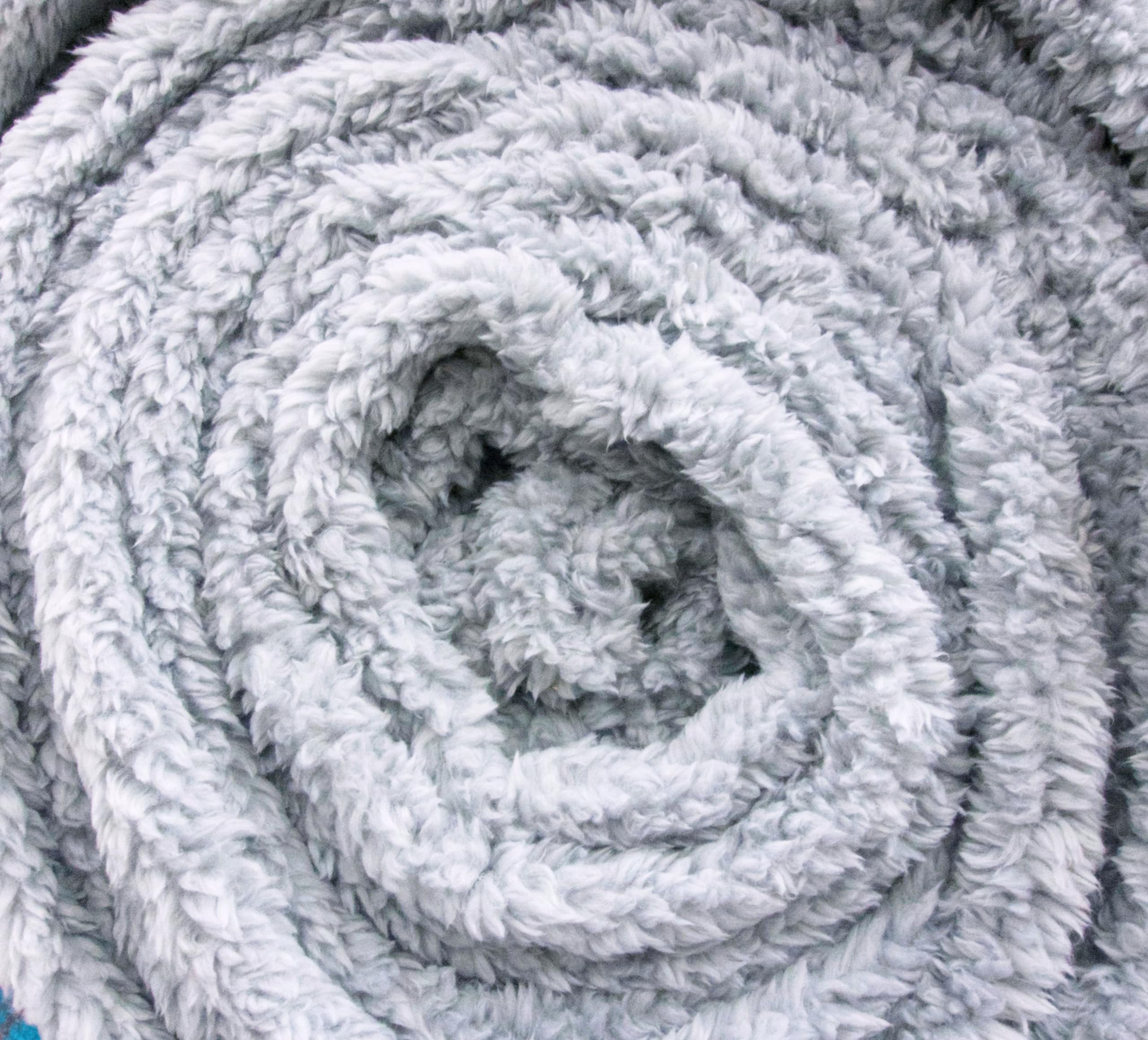 Sherpa Teddy Fabric Fleece Super Soft Lambswool Look Cuddle Fluffy Material (Metre 100cm x 150cm, Grey)