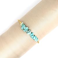 Vista 32 de Gempires Natural Chips Bar Bracelet, Energy Healing Crystals, Birthday, Gift for Her, Gemstone Jewelry 8 inch