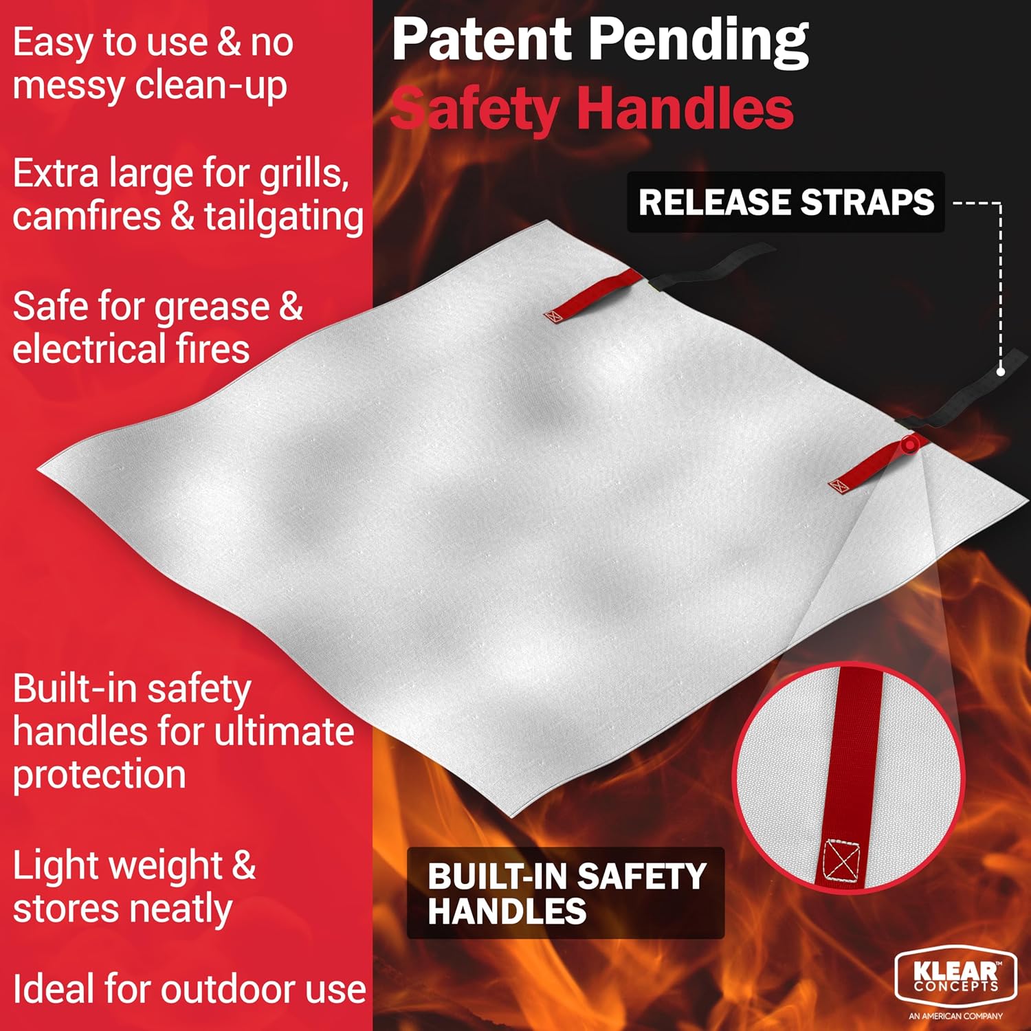National Park Foundation Partner BBQ Fire Blanket 60"x70", Extra Large UM9 Fiberglass Blankets for Grills, Campfires, and Tailgating, Fire Pit, Emergency Camping Gear, Designed in the USA