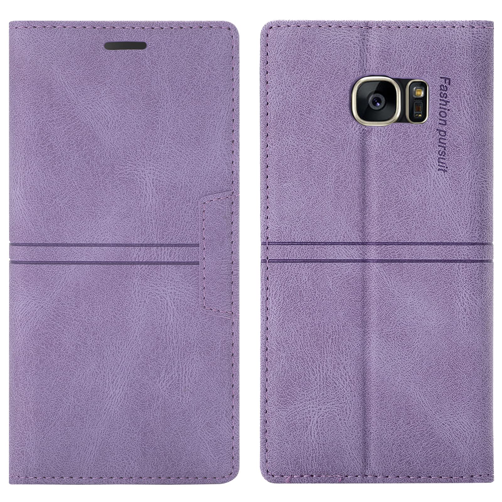 Compatible With Samsung Galaxy S7 Case, PU Leather Book Wallet Case with Card Holder ShockProof Magnetic Cover Kickstand Folio Flip Case for Girls Women for Samsung S7 (Purple)