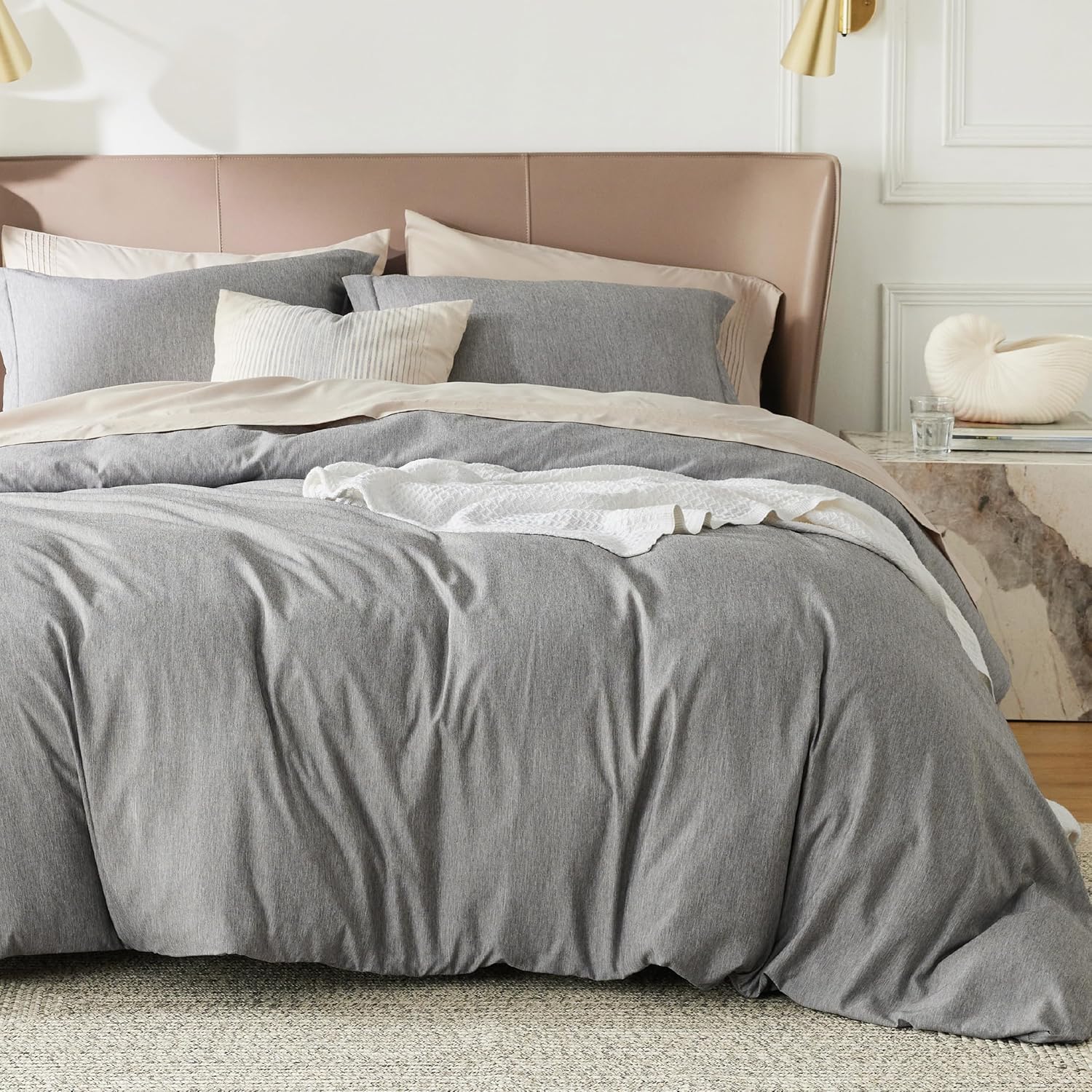 Bedsure Dark Grey Duvet Cover King Size Super Soft