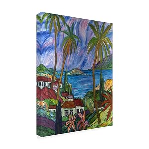 Trademark Fine Art Tropical Paradise Canvas Wall Art by Manor Shadian 24 by 32-Inch
