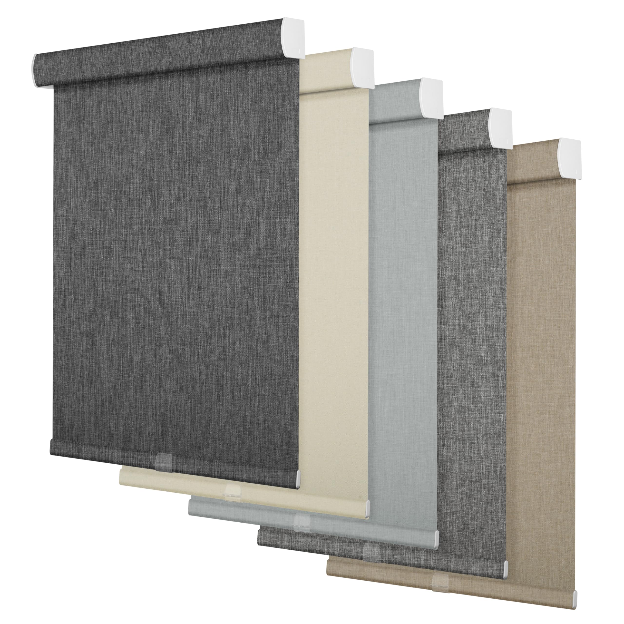 Sulugood Blackout Roller Shades for Windows,Cordless,Linen Fabric,Roller Blinds for Indoor Windows,Thermal Insulated UV Protection,Window Blinds for