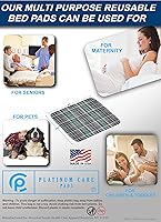 Vista 4 de Almohadillas de cama lavables y reutilizables para incontinencia, tamaño 34 x 36 a cuadros (3)