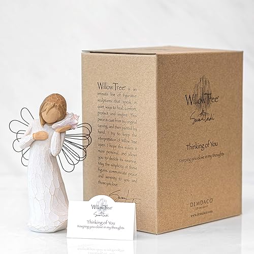 Miniatura 5 de Willow Tree Pensando en ti Ángel, figura esculpida pintada a mano