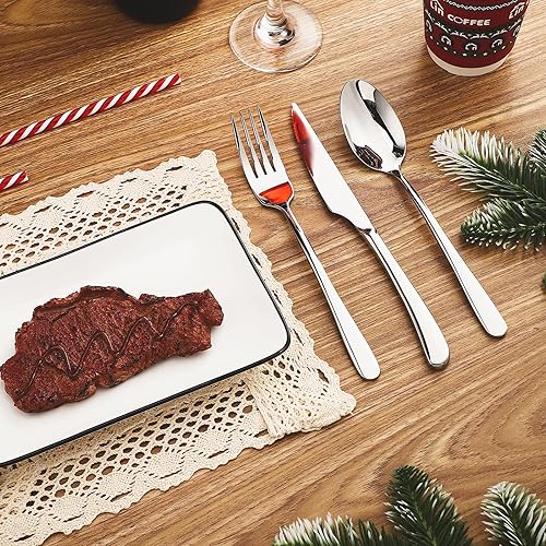 Miniatura 6 de Bonuci Juego de cubiertos plateados de 6 piezas para temblores de manos y pacientes con Parkinson, utensilios para comer cucharas para comer