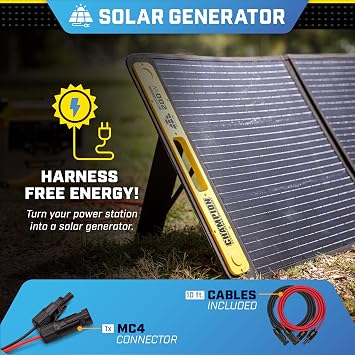Champion Power Equipment 201247 200-Watt Portable Foldable Solar Panels with Extension Cable and Kickstand