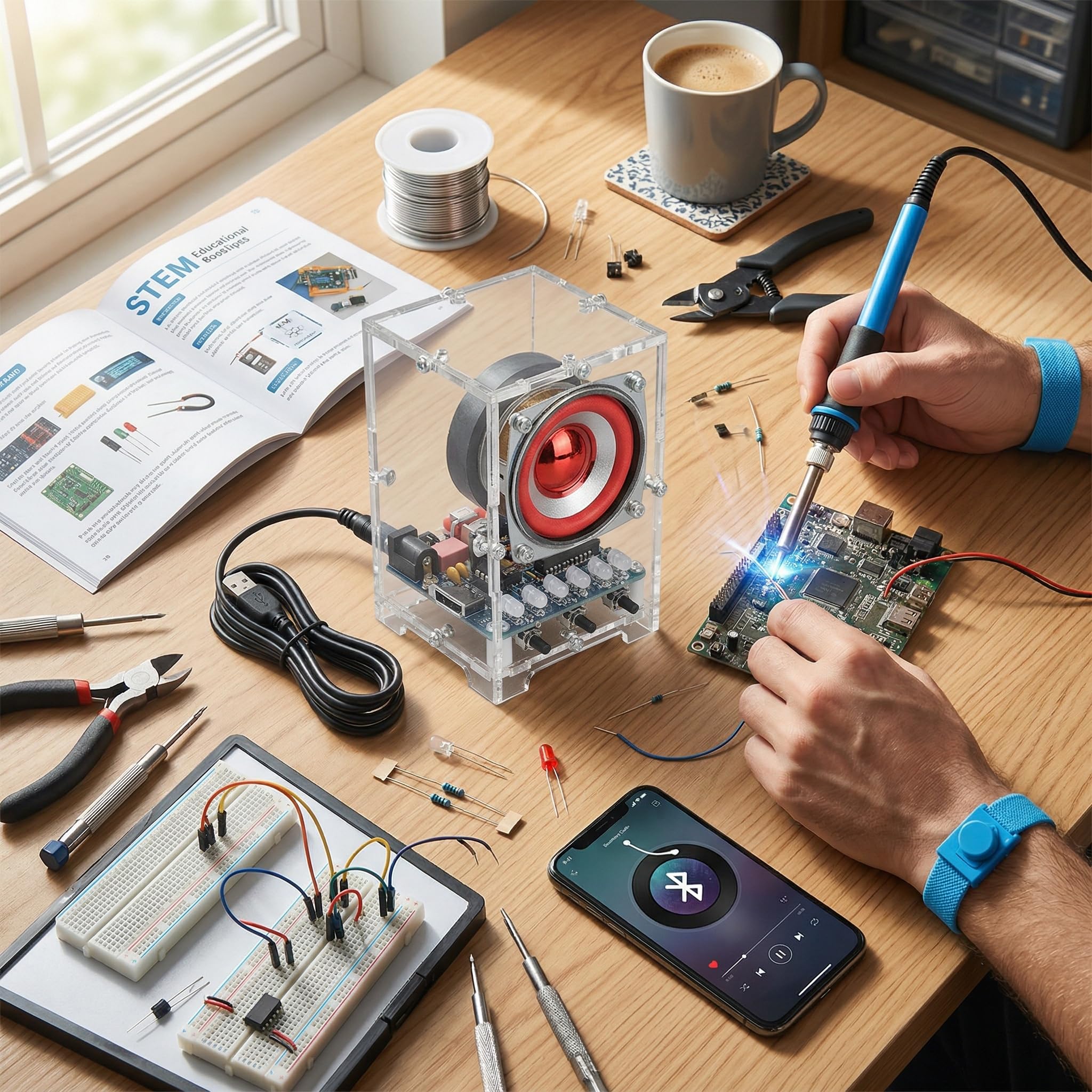 Garosa Zestaw Głośników Bluetooth DIY, Mini Wzmacniacz Elektroniczny, Projekt Lutowniczy, Jakość Stereo, Edukacja