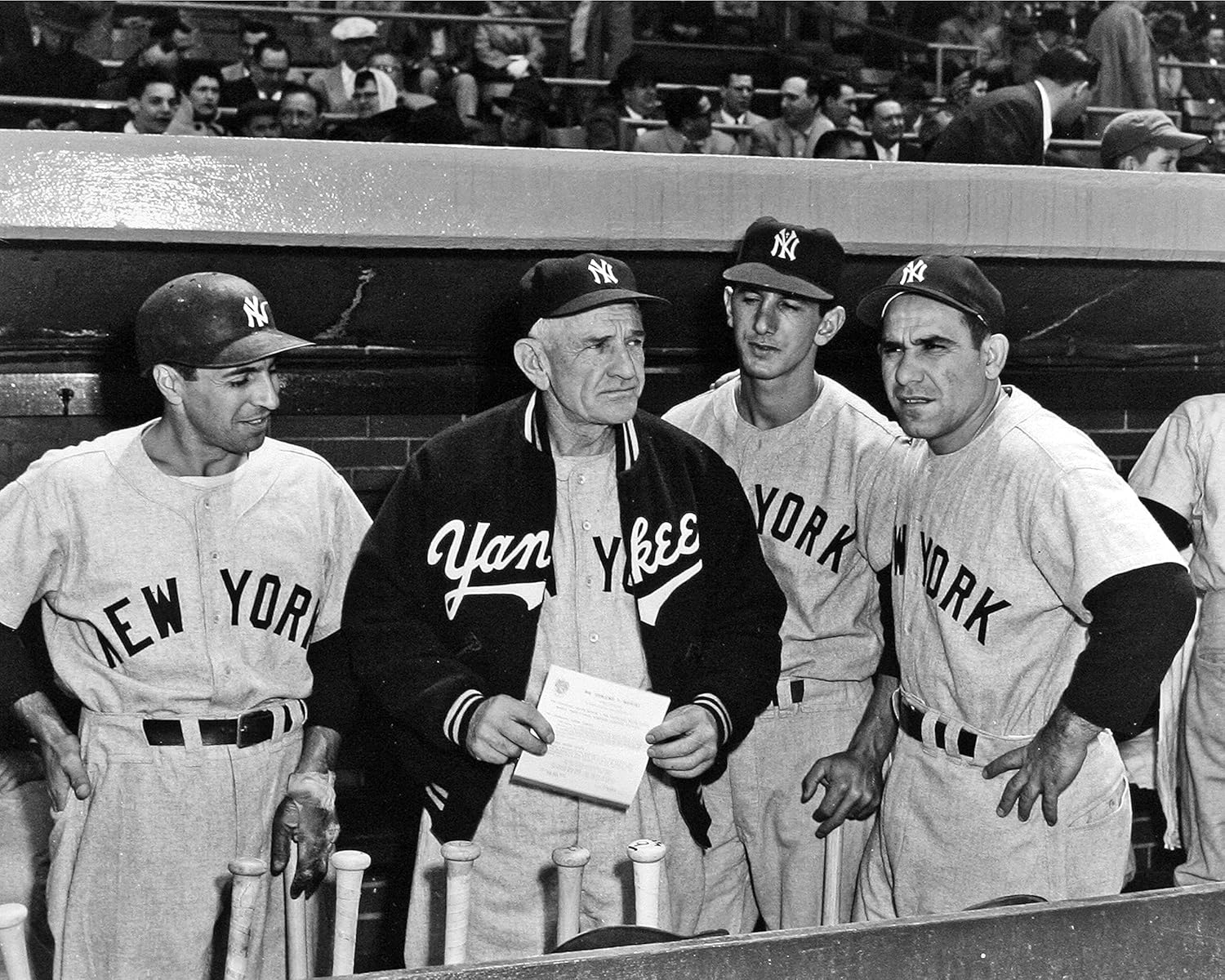 Legends GalleryN. Y. Yankees Phil Rizzuto, Billy Martin, Casey Stengel and Yogi Berra 8x10 Picture Photo. 1950
