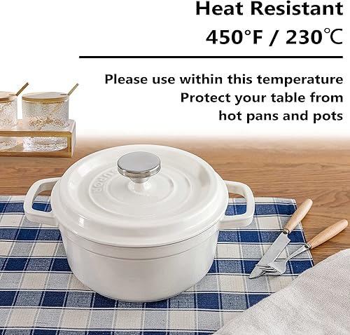 Miniatura 4 de Home Brilliant Juego de 6 manteles individuales de granja, lavables a máquina, para mesa de cocina, 13 x 19 pulgadas, cuadros a cuadros, color azul