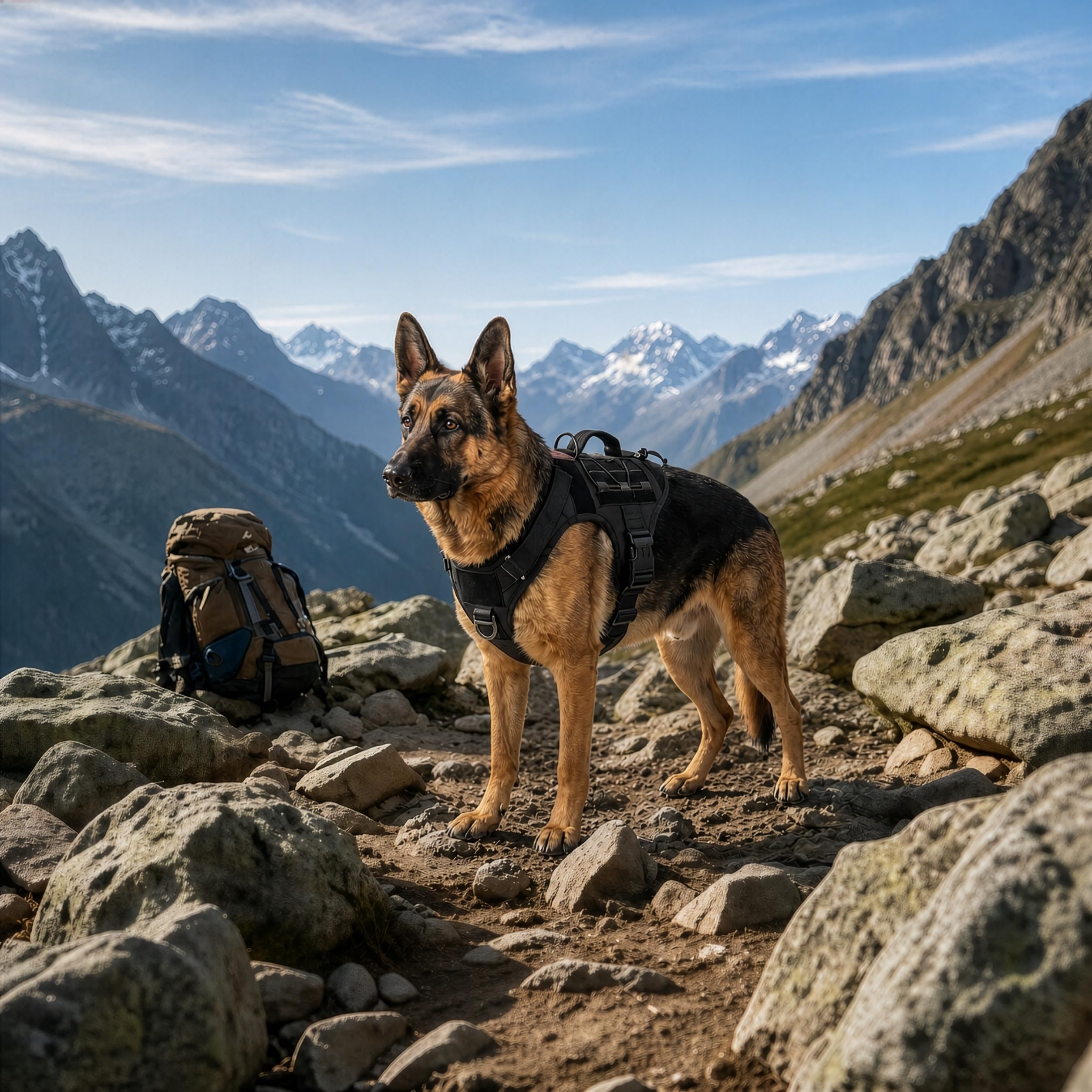 ALBCORP Arnés táctico para Perro Alcorp, Chaleco de Entrenamiento Militar K9, arnés para Perros de Trabajo, para Perros medianos, Grandes y XL