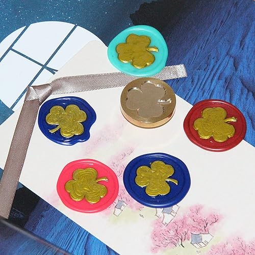 Miniatura 4 de Sello de cera de trébol, símbolos celtas de la antigüedad, sello de cera de sellado con mango de palisandro para decoración en invitaciones,