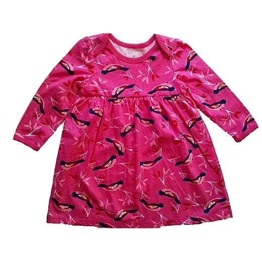 Birds Motif Pink Baby Dress Size 18M