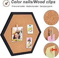 Vista 2 de Paquete de 4 tableros de corcho, corchos para pared, pequeñas decoraciones de tablero de corcho, tableros de corcho para paredes con marco