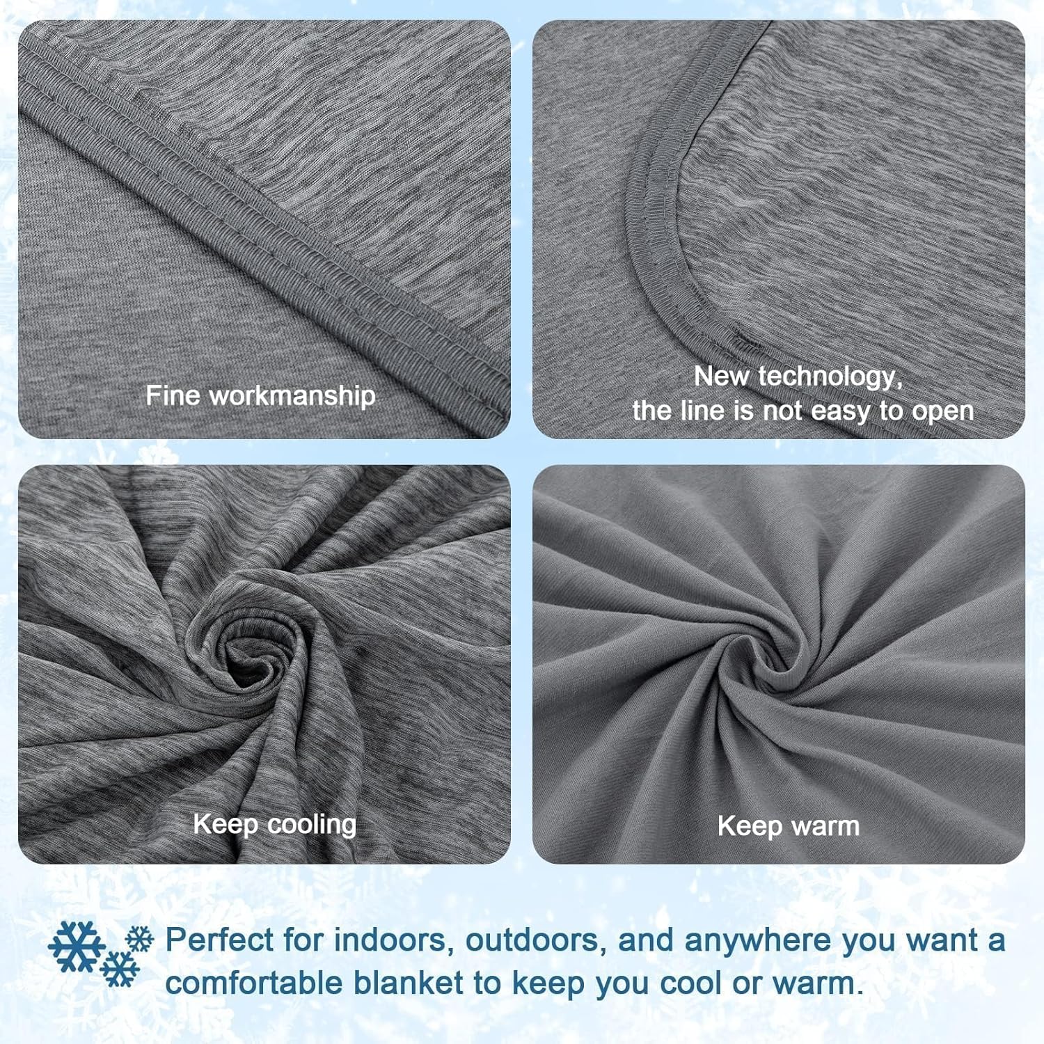 CHOSHOME Cooling Blanket for Hot Sleepers Lightweight Summer Cold Thin Blankets for Sleeping, Hot Flashes Night Sweats, Soft Blanket for Bed, Twin Size, Grey - Image 5