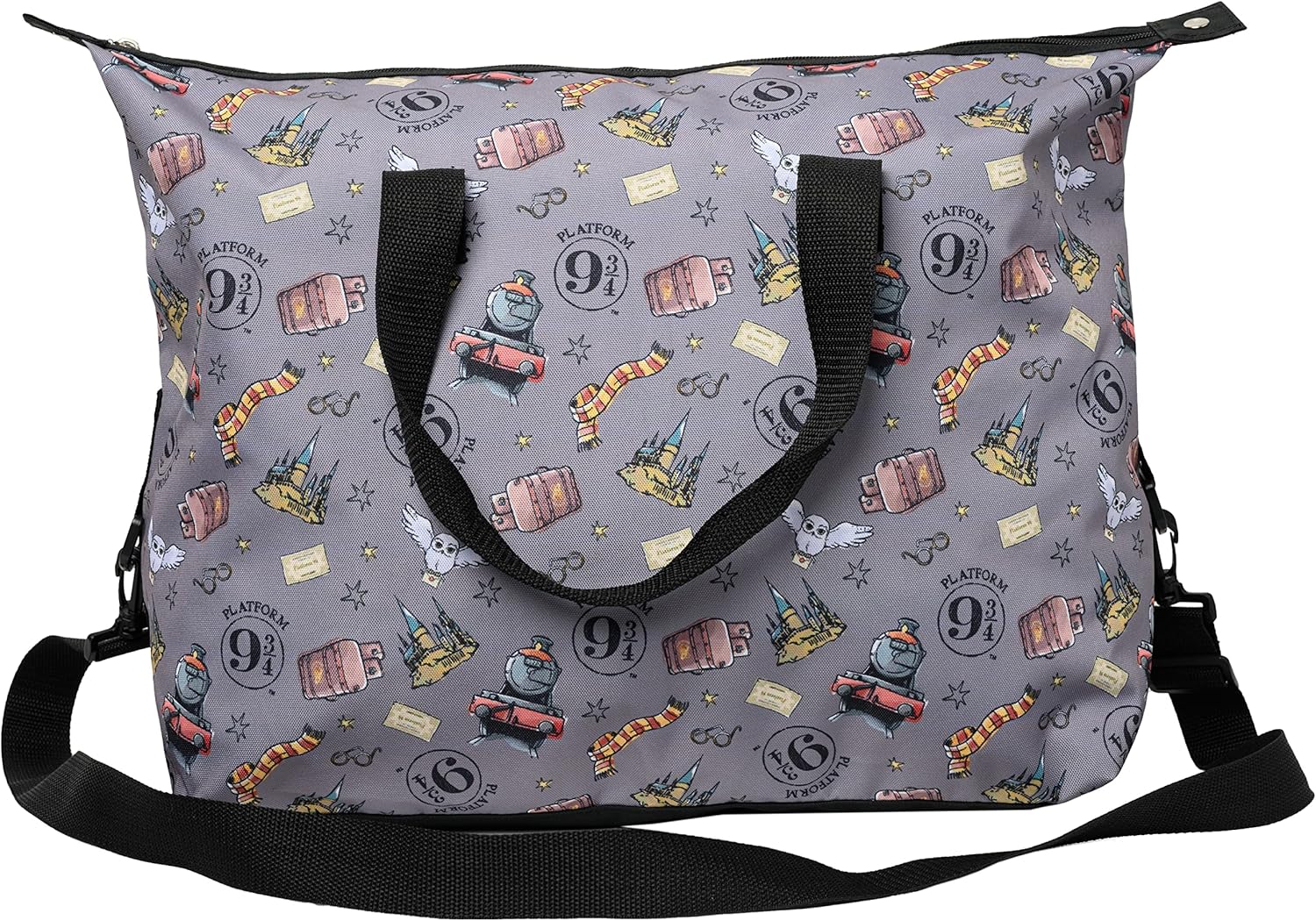 Harry Potter Tote Duffel Bag Train Owl Glasses Hogwarts All Over Print