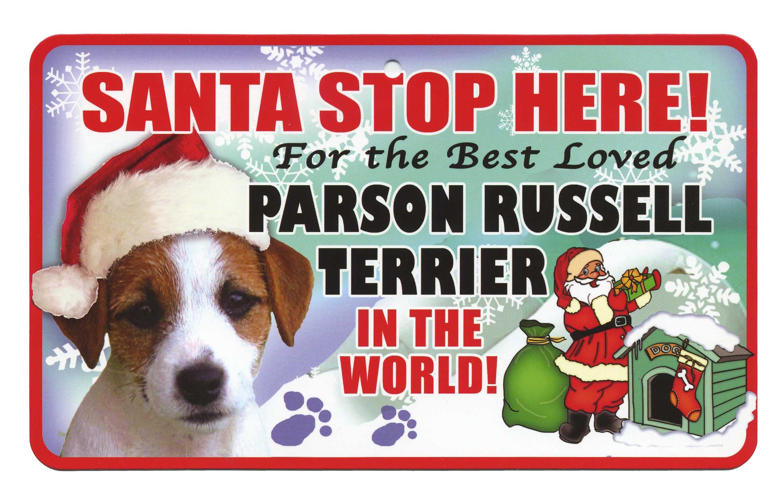 Instant Gifts Pet Santa Signs Parson Russell Terrier Santa Stop Here Pet Sign