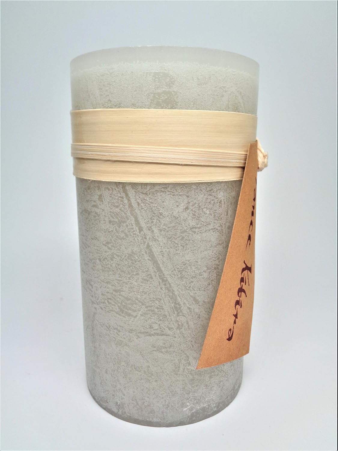 Vance Kitira Timber Pillar Candle Smoky Grey 3.25" x 6" Home & Kitchen