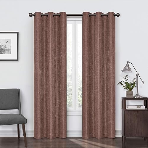Miniatura 1 de ECLIPSE Reagan - Cortinas con ojales para dormitorio, panel individual, 38 x 95 pulgadas, ladrillo