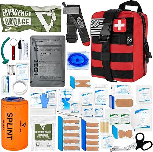 CareTac Kit avanzado de trauma de primeros auxilios para camping y viajes  IFAK táctico de emergencia con torniquete C.A.T, sello de pecho, vendaje disponible en Yaxa Colombia