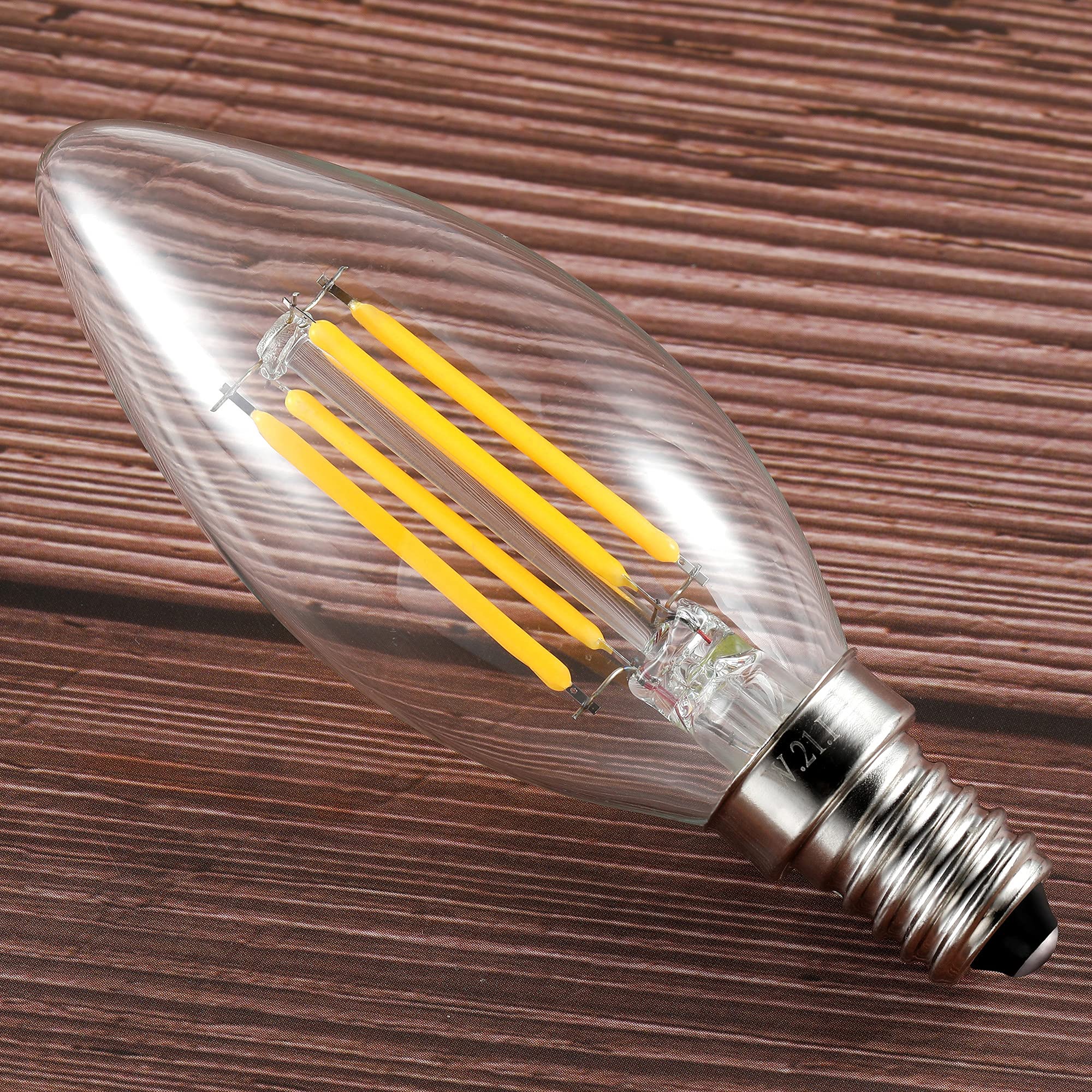 Żarówki ledowe 10 sztuk żarówek E14 z możliwością ściemniania, 2700 K, ciepła biel, 4 W, C35, mała śruba Edison, 40, odpowiednik żarówki żarowej