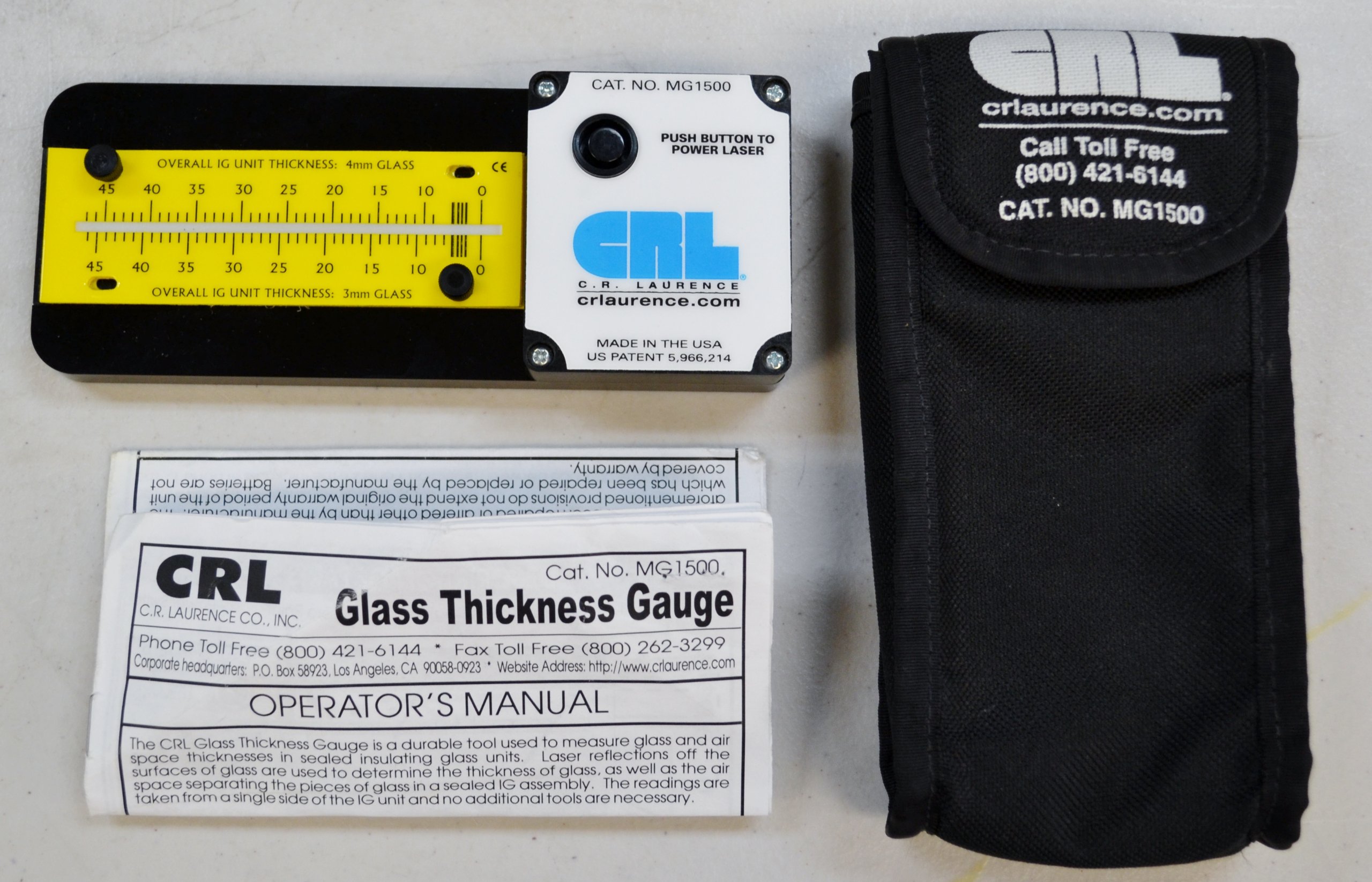 C.R. LAURENCE MG1500MM CRL Metric Scale Glass Thickness Laser