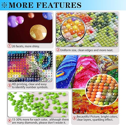 Miniatura 8 de MISSIKAIN Pintura de diamante de animales, gato mariposa, kit de pintura de diamante 5D para principiantes, adultos y niños, para pintar por números