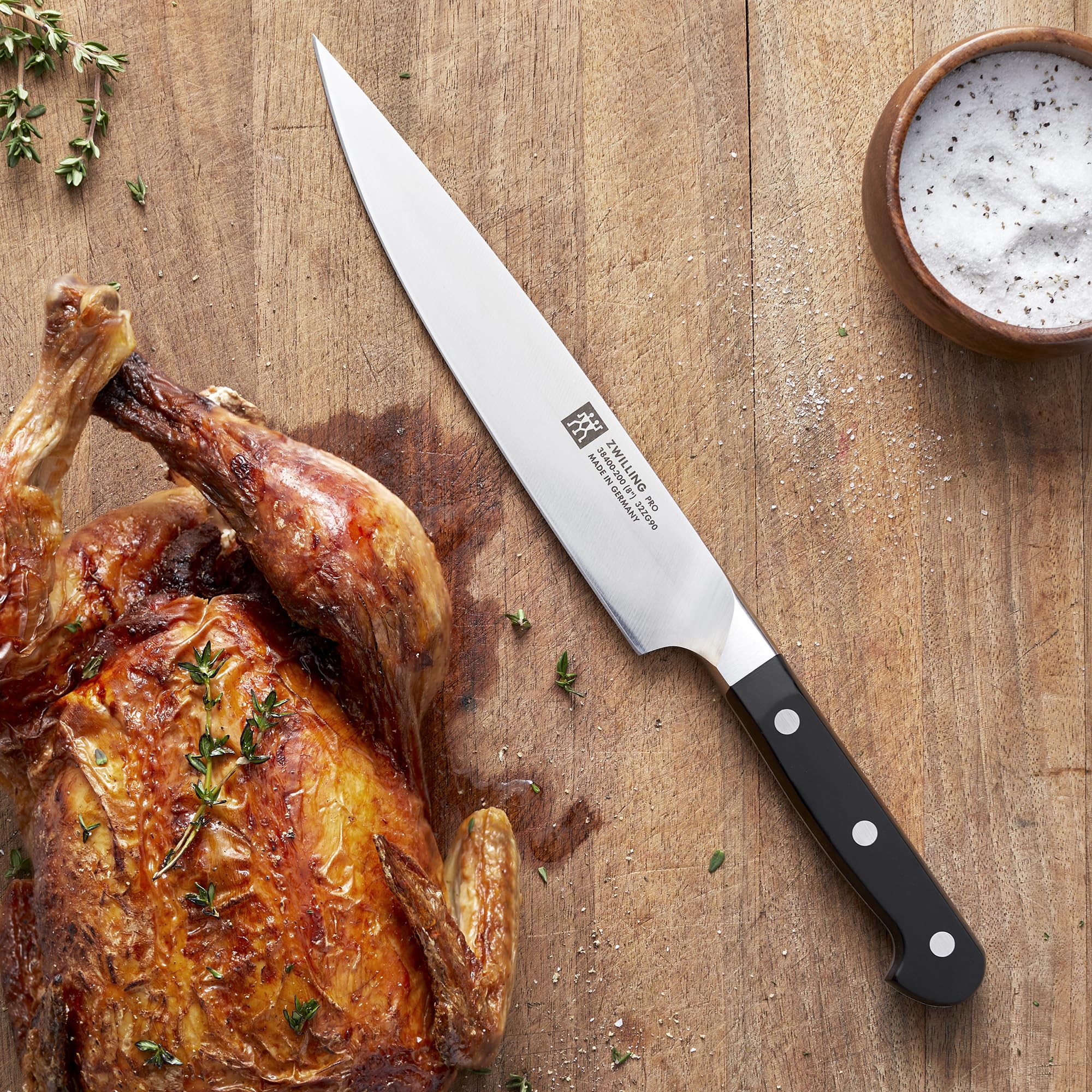 ZWILLING Pro 8-inch Razor-Sharp German Carving Knife, Made in Company-Owned German Factory with Special Formula Steel perfected for almost 300 Years, Dishwasher Safe — Amazon image 4