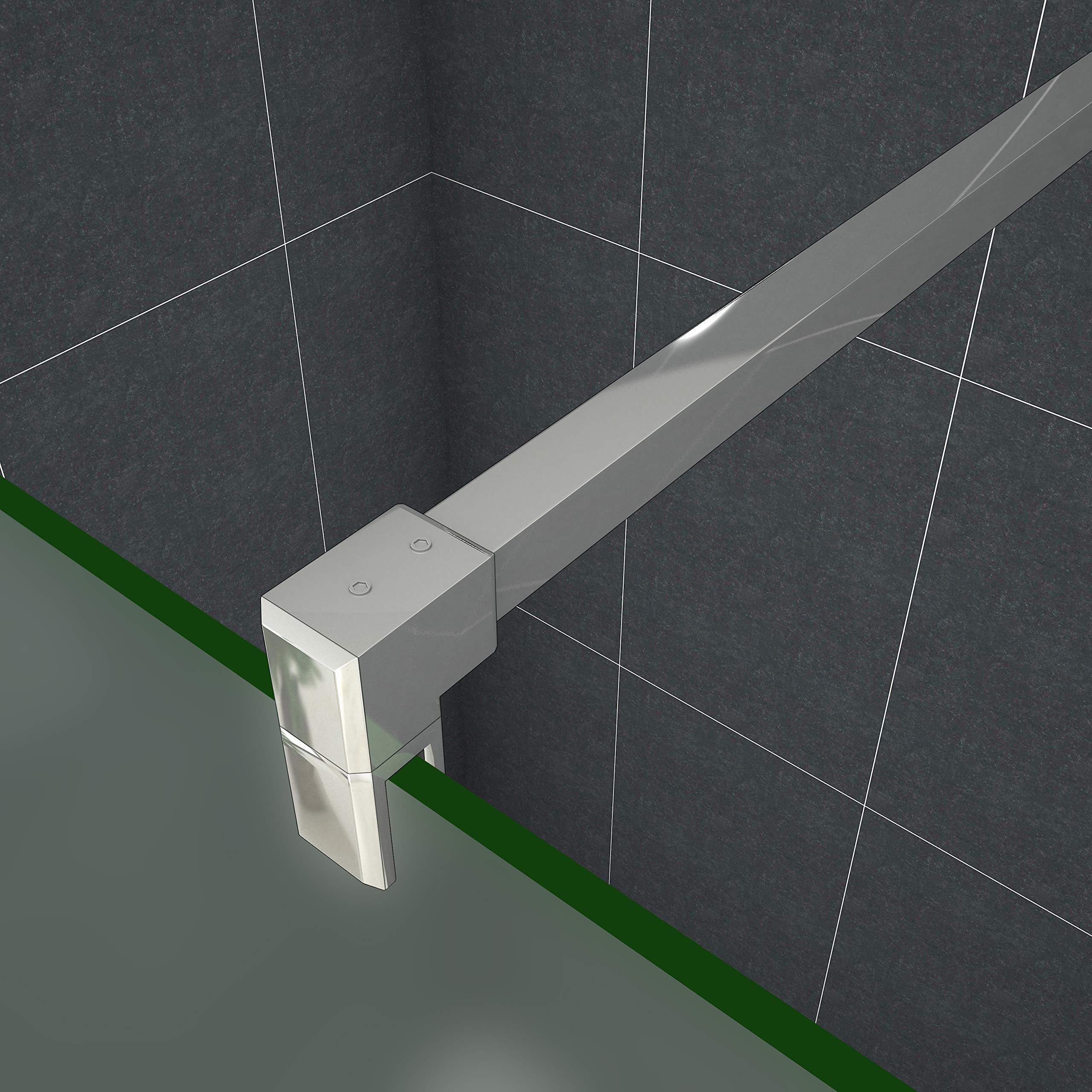 Aica Sanitär Duschwand Walk In Dusche 70cm Duschabtrennung 10mm NANO Milchglas Glas Duschtrennwand 200cm Höhe Splitterschutzfolie