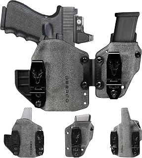 Deerco Appendix Carry Holster Compatible with Glock 19-Soft Surfacefor Comfort Holster with Removable Magazine Pouch,IWB&AIWB Holster Fits G19 Gen1-5;23;32;19X & P10C