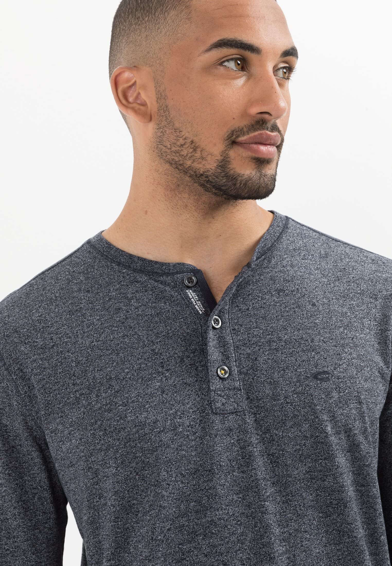 camel active Herren Henleyshirt im Regular Fit | Longsleeve Langarmshirt aus nachhaltiger Baumwolle perfekt für Alltag und Freizeit