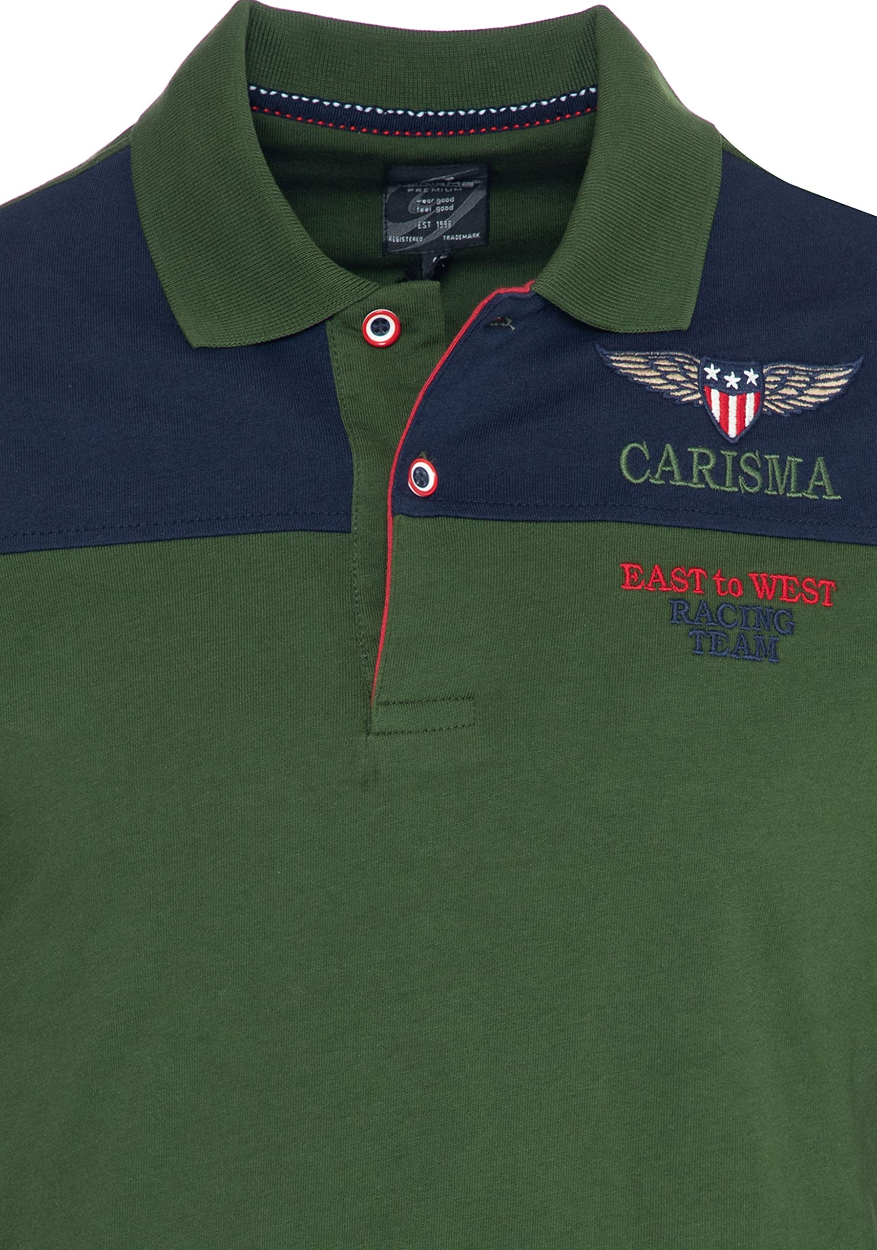 Carisma Polo de manga larga para hombre de algodón • Camiseta de manga larga para hombre con bordado • Agradable corte regular manga larga para oficina y ocio, caqui, XL