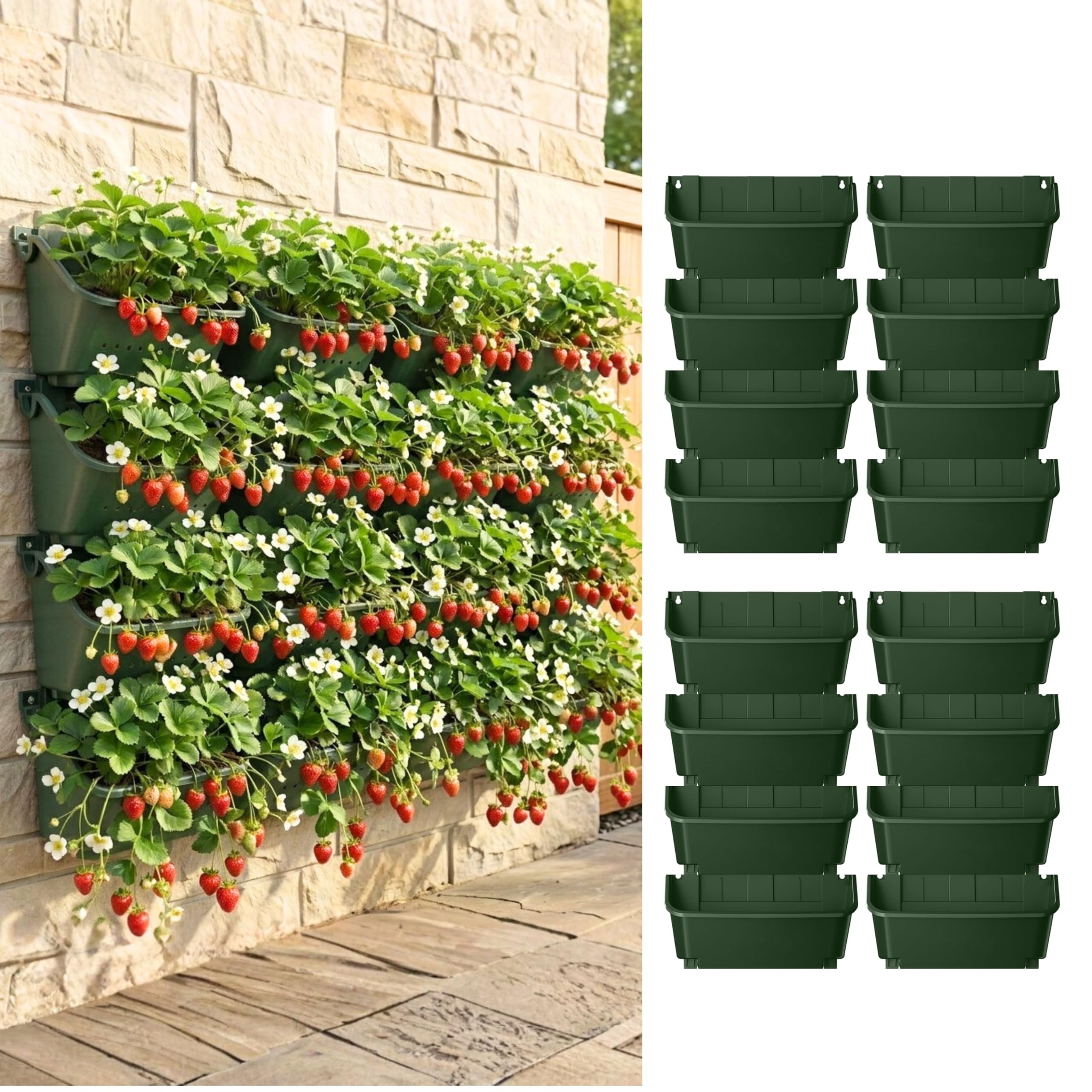 Pots de fleurs verticaux extérieurs de 33 cm par 16 pour sublimer un balcon ou une clôture