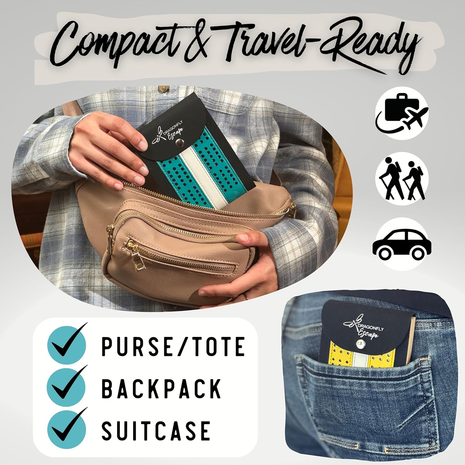 Travel Cribbage Game Board | Lightweight Portable Travel Cribbage Board Set | Travel Games for Adults (Yellow & White)