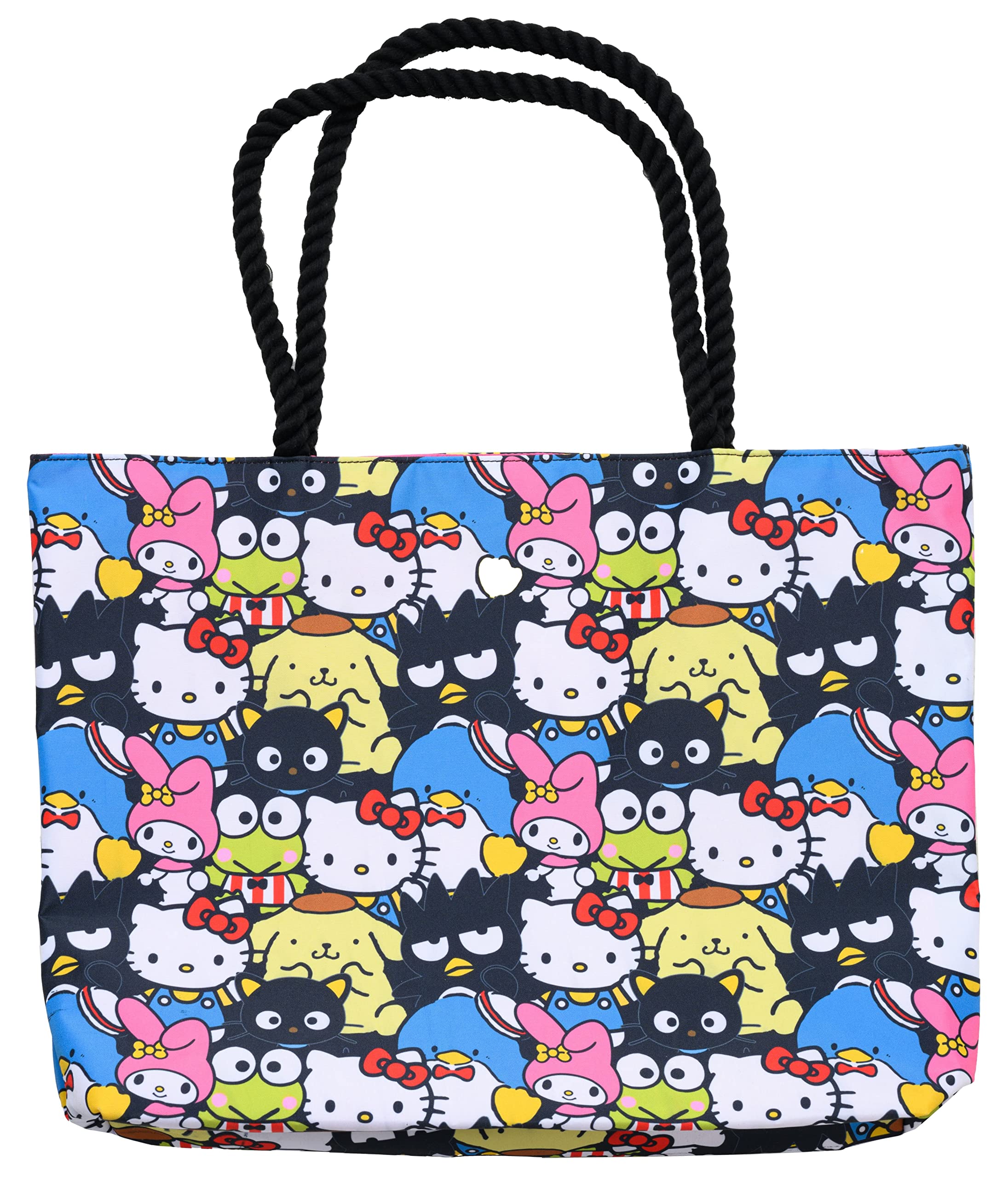 Hello Kitty Friends Tote My Melody Keroppi Pompompurin Badtz-Maru Print Bag