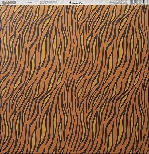 Reminisce Jungle-icious - Papel de recortes de doble cara de 12 x 12 pulgadas, estampado de tigre