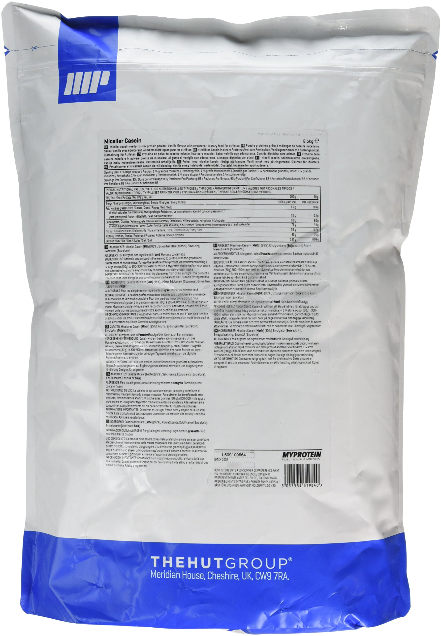 Myprotein Micellar Caseina Vaniglia 2.5kg - 2500 g
