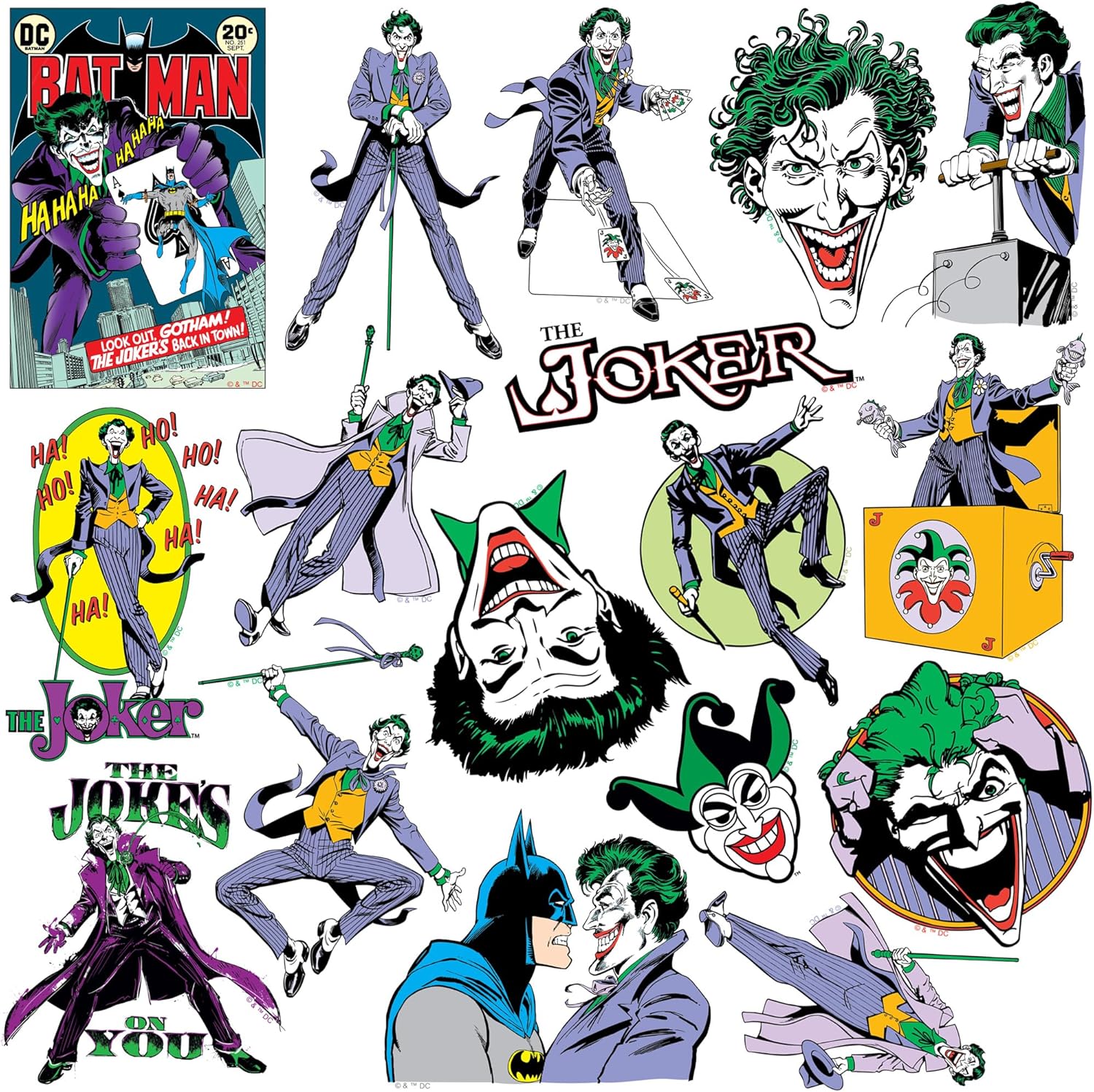 Batman Vintage Joker Sticker Pack – Die-Cut Large Deluxe Vinyl Stickers Variety Pack for Laptop, Water Bottle, Scrapbooking, Tablet, Indoor & Outdoor – Set of 50 - Image 3