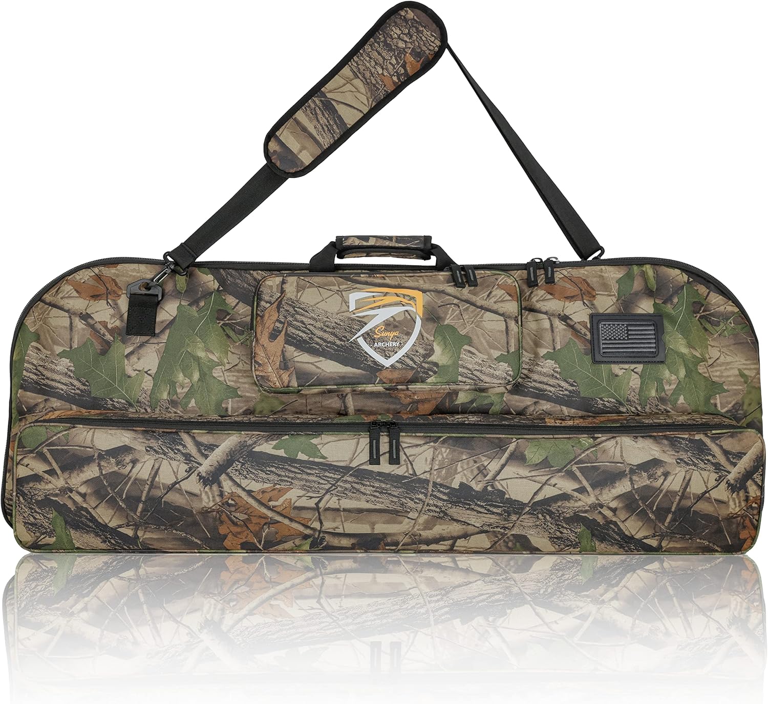 SUNYA Compound Bow Case with Molle System - Neoprene Bow String Protection & Padded Shoulder Sling - Soft Carrying Case for Archery Accessories, Equipment