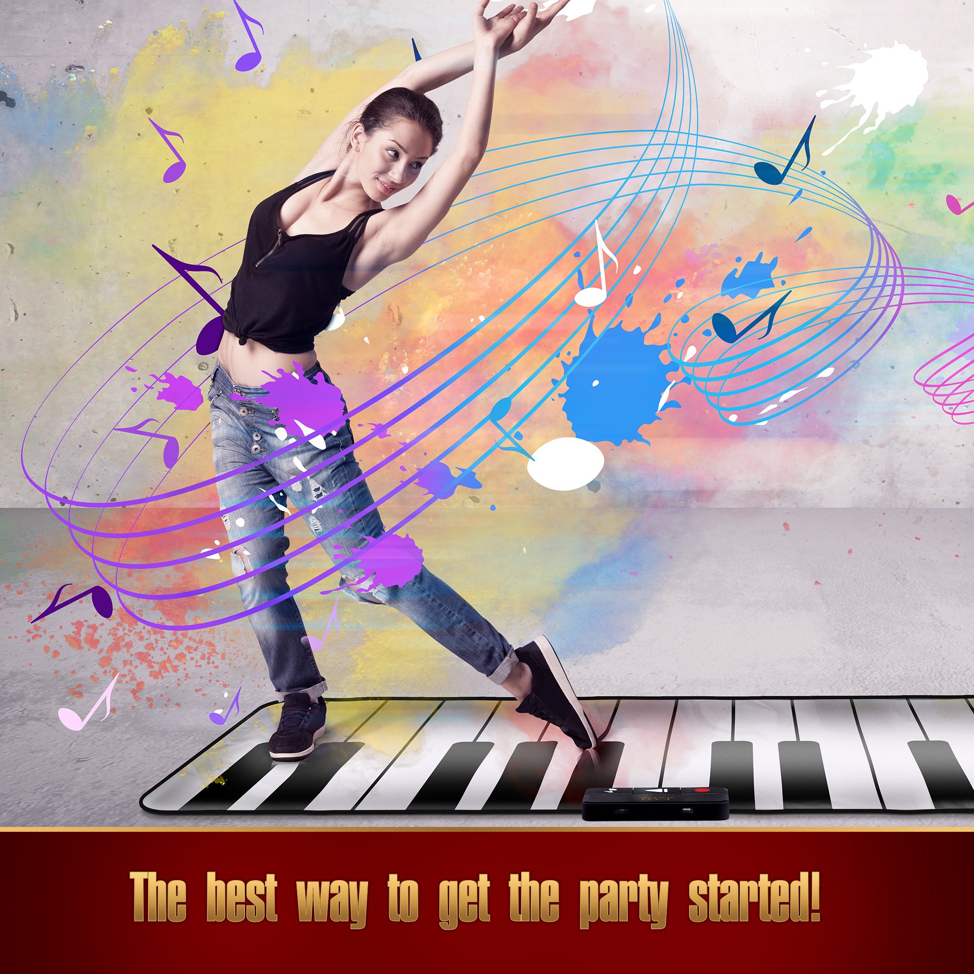 FAO Premium Piano Dance Mat 69x31Inch Fun Musical Step 'N' Play mat