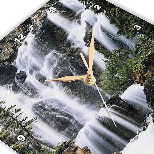 Miniatura 2 de 3dRose Canada, Alberta, Jasper National Park, vista de cascada sobre rocas, reloj de pared, 10.0in (DPP_207400_1)