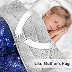 Solfres 7lbs Weighted Blanket, 41 x 60 Inches, Printing Heavy Blanket 7 Pounds, Ultra Soft and Cozy, Stars, Sensory Items, Universe Galaxy