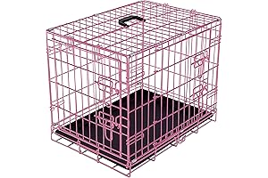 Upgraded Pink Wire Dog Crate for Small to Medium Dogs