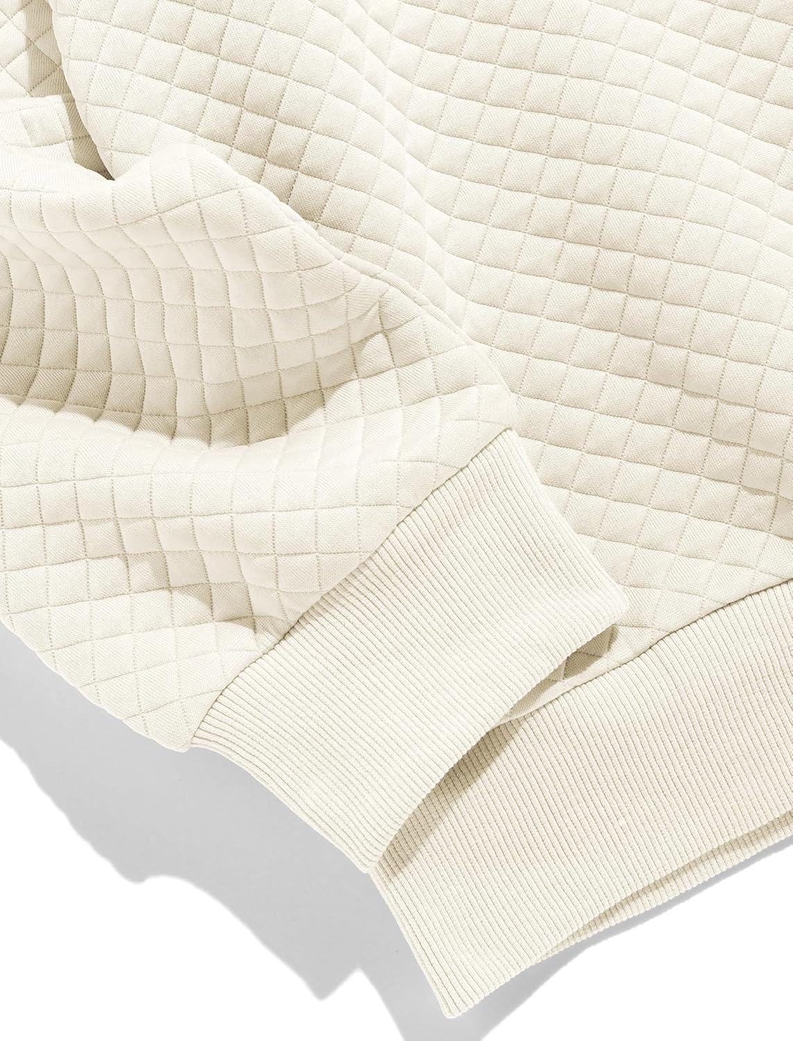 ZAFUL Mens Crewneck Sweatshirts Solid Color Long Sleeve Waffle Panttern Texture Casual Loose Pullover - Image 5