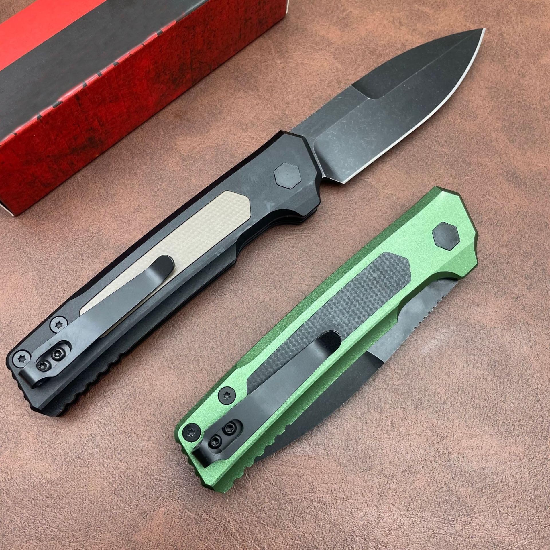 Generisch Klappmesser 19,8 cm mit Magnacut Stahl und G10 Aluminium Griff für Camping Wandern Reisen Freizeit und Outdoor Aktivitäten (Schwarz)