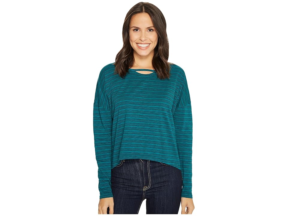 

Mod-o-doc Heavier Slub Jersey Cut Out Long Sleeve Tee (Dark Jade) Women's T Shirt